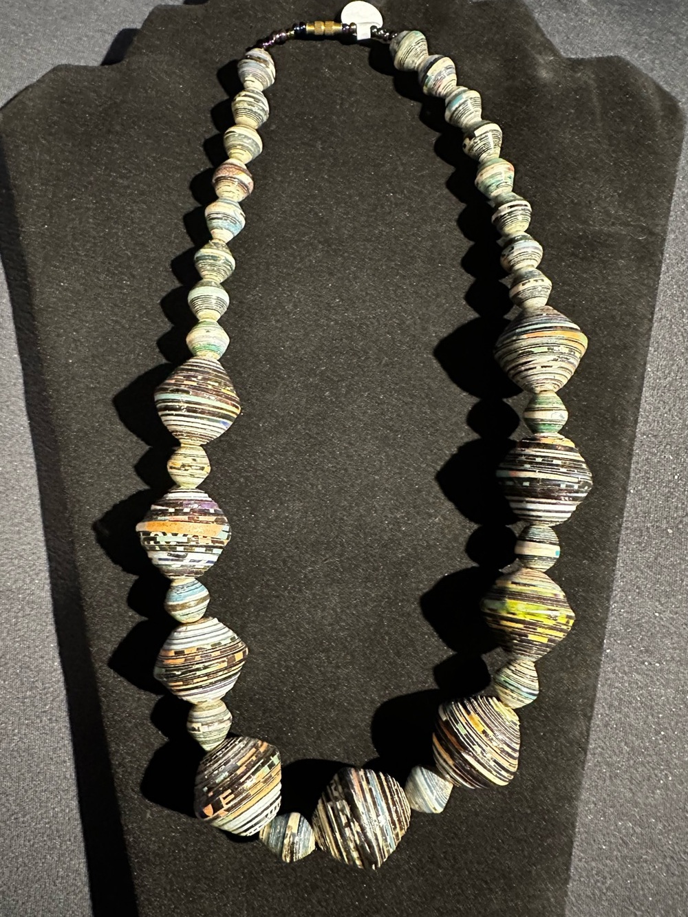 Multicolor Striped Bead Statement Necklace - Women Jewelry